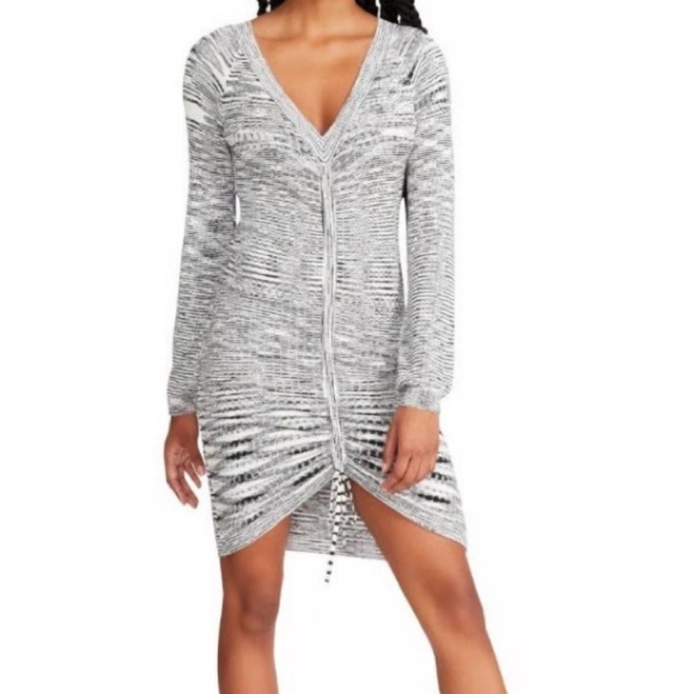 Steve Madden Adjustable Ruched Long Sleeve Dress new without some of tags
